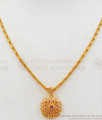 Latest Designer Creative Model Gold Plated Short Pendant Chain Ruby Stones SMDR605