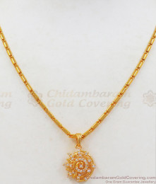 Diamond Collections Gold Plated Short Pendant Chain Designs SMDR607