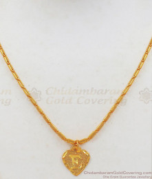 Name Alphabet E Pendant One Gram Gold Short Chain Collections SMDR608 Name Alphabet E Pendant One Gram Gold Short Chain Collections SMDR608
