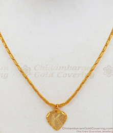 K For King Name Alphabet Pendant One Gram Gold Short Chain Collections SMDR610 K For King Name Alphabet Pendant One Gram Gold Short Chain Collections SMDR610