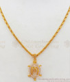 Name Alphabet Word M Pendant One Gram Gold Short Chain Collections SMDR613