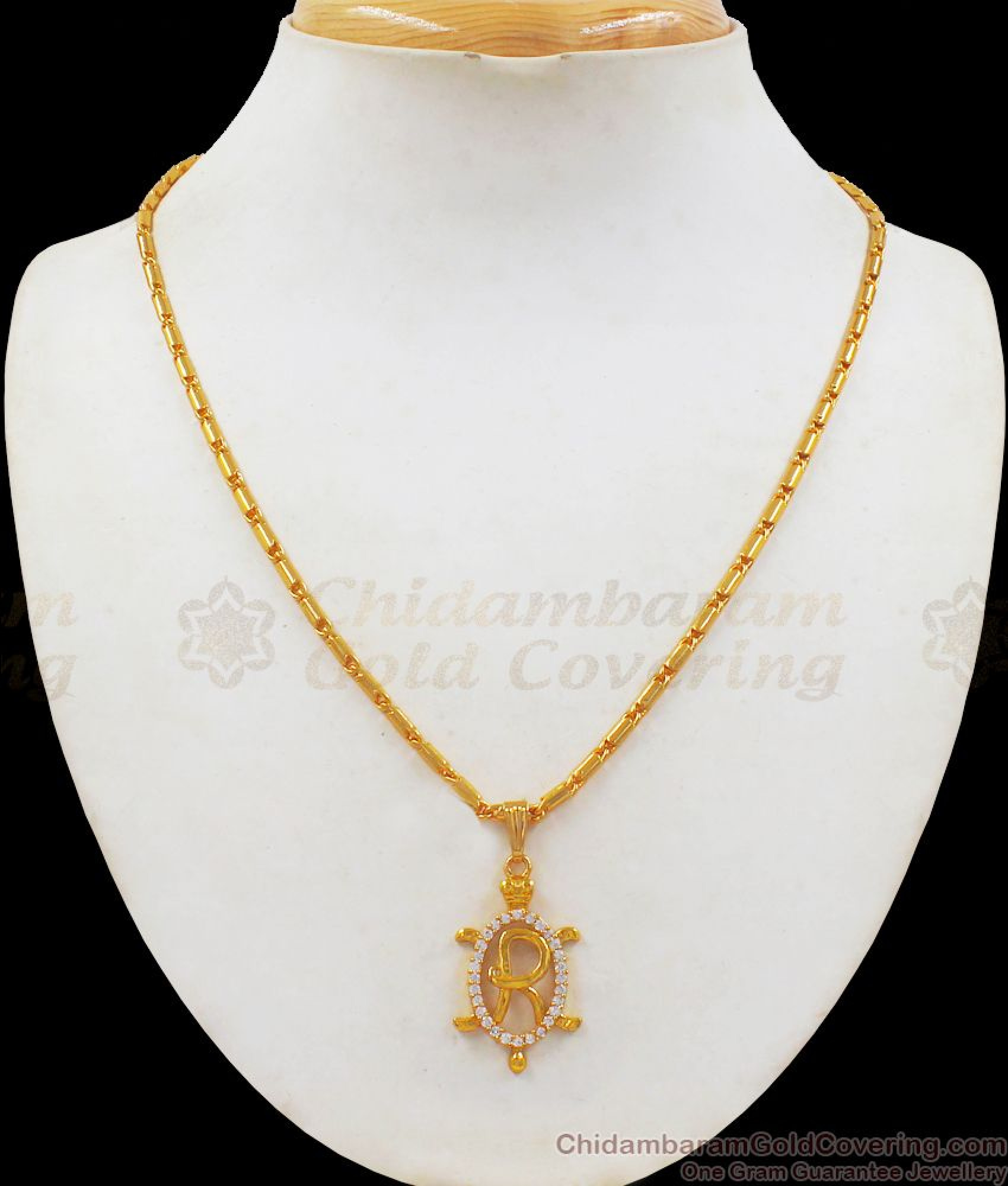 Buy Name Alphabet Word R Pendant One Gram Gold Short Chain Collections ...