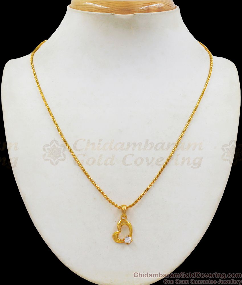 Valentine Small Heart Short Chain Diamond Pendant Collections Online Shopping SMDR616