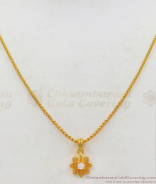 Flower Design AD White Stone Gold Pendant Chain Model Short Chain For Ladies SMDR618 Flower Design AD White Stone Gold Pendant Chain Model Short Chain For Ladies SMDR618