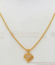Heart Model Gold Pendant Chain Model Short Chain For Ladies SMDR619