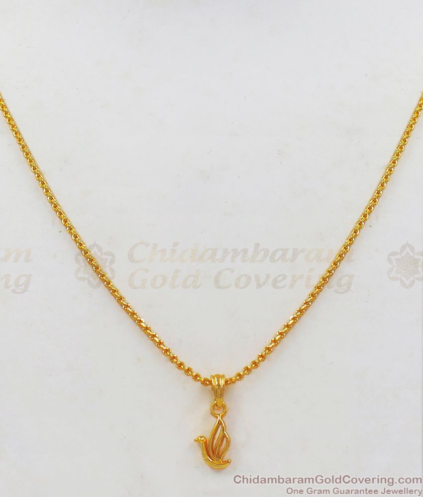 Cute Swan Bird Pendant Gold Chain Model Short Chain For Daily Use SMDR623