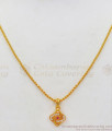 Trendy One Gram Gold Stone Pendant Collections Short Chain For Girls SMDR625