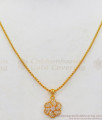 Sparkling White Diamond Flower Pendant Gold Chain Collections SMDR630