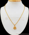 One Gram Gold Stone Pendant Collections Short Chain For Girls SMDR636