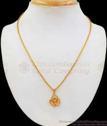 One Gram Gold Stone Pendant Collections Short Chain For Girls SMDR636 One Gram Gold Stone Pendant Collections Short Chain For Girls SMDR636