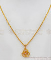 One Gram Gold Stone Pendant Collections Short Chain For Girls SMDR636