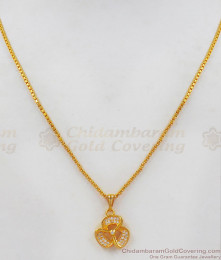 One Gram Gold Stone Pendant Collections Short Chain For Girls SMDR636 One Gram Gold Stone Pendant Collections Short Chain For Girls SMDR636