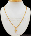 Christian Religious Cross Gold Pendant Chain Short Chain Collections Daily Wear SMDR639