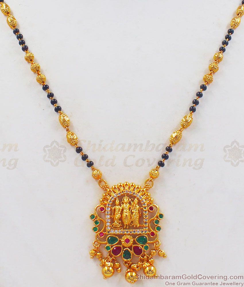 Temple Design One Gram Gold Mangalsutra Short Chain Collections SMDR649