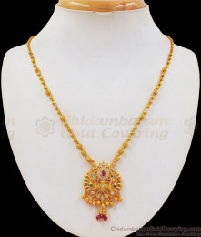 One Gram Gold Peacock Pendent Short Chain Collections SMDR657 One Gram Gold Peacock Pendent Short Chain Collections SMDR657