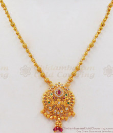 One Gram Gold Peacock Pendent Short Chain Collections SMDR657 One Gram Gold Peacock Pendent Short Chain Collections SMDR657