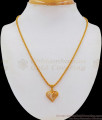 Trendy Heartin Design AD White Stone Small Pendant Chain SMDR671