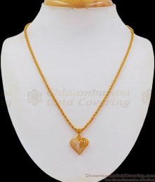 Trendy Heartin Design AD White Stone Small Pendant Chain SMDR671 Trendy Heartin Design AD White Stone Small Pendant Chain SMDR671