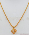 Trendy Heartin Design AD White Stone Small Pendant Chain SMDR671