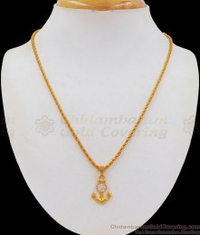Tiny Anchor AD White Gold Small Pendant Chain SMDR672
