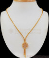 Fancy Design AD White Stone Gold Pendant Short Chain SMDR674