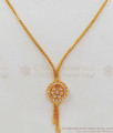 Fancy Design AD White Stone Gold Pendant Short Chain SMDR674