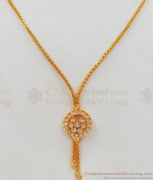 Fancy Design AD White Stone Gold Pendant Short Chain SMDR674 Fancy Design AD White Stone Gold Pendant Short Chain SMDR674