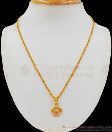Moon Knight Small Pendant AD White Stone Gold Short Chain SMDR678 Moon Knight Small Pendant AD White Stone Gold Short Chain SMDR678