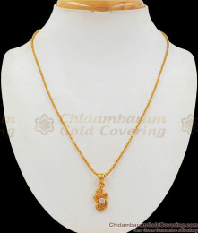 Triple Heart Design AD White Stone Pendant Gold Short Chain SMDR684 Triple Heart Design AD White Stone Pendant Gold Short Chain SMDR684