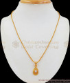 Latest Design White Stone Small Pendant Gold Short Chain SMDR686