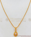 Latest Design White Stone Small Pendant Gold Short Chain SMDR686