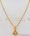 Pyramid Design AD White Stone Small Pendant Gold Short Chain SMDR687