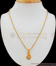 Triple Heart Model White Stone Pendant Gold Short Chain SMDR688