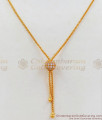 AD White Stone Ball Pendant Gold Short Chain SMDR689