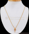 White Cz Stone Gold Plated Pendant With Chain Shop Online SMDR698