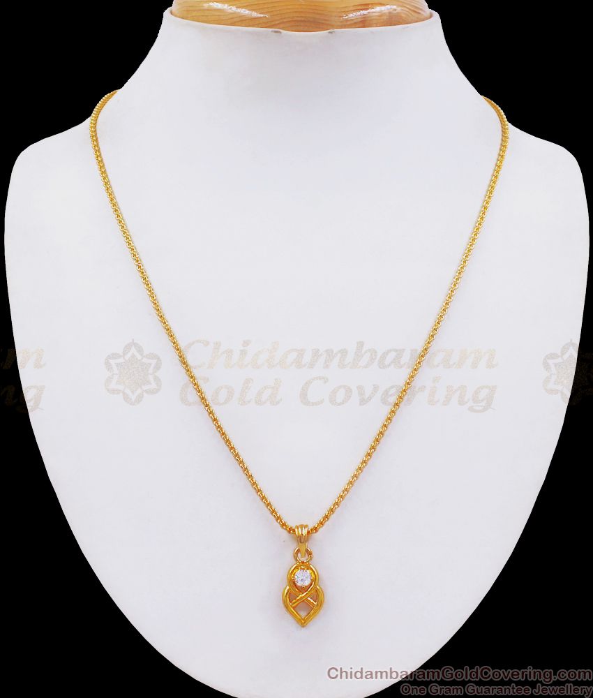 Elegant Gold Plated Small Pendant With Chain Online SMDR703 Elegant Gold Plated Small Pendant With Chain Online SMDR703