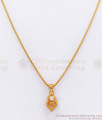 Elegant Gold Plated Small Pendant With Chain Online SMDR703