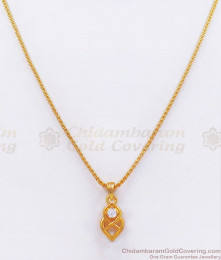 Elegant Gold Plated Small Pendant With Chain Online SMDR703 Elegant Gold Plated Small Pendant With Chain Online SMDR703