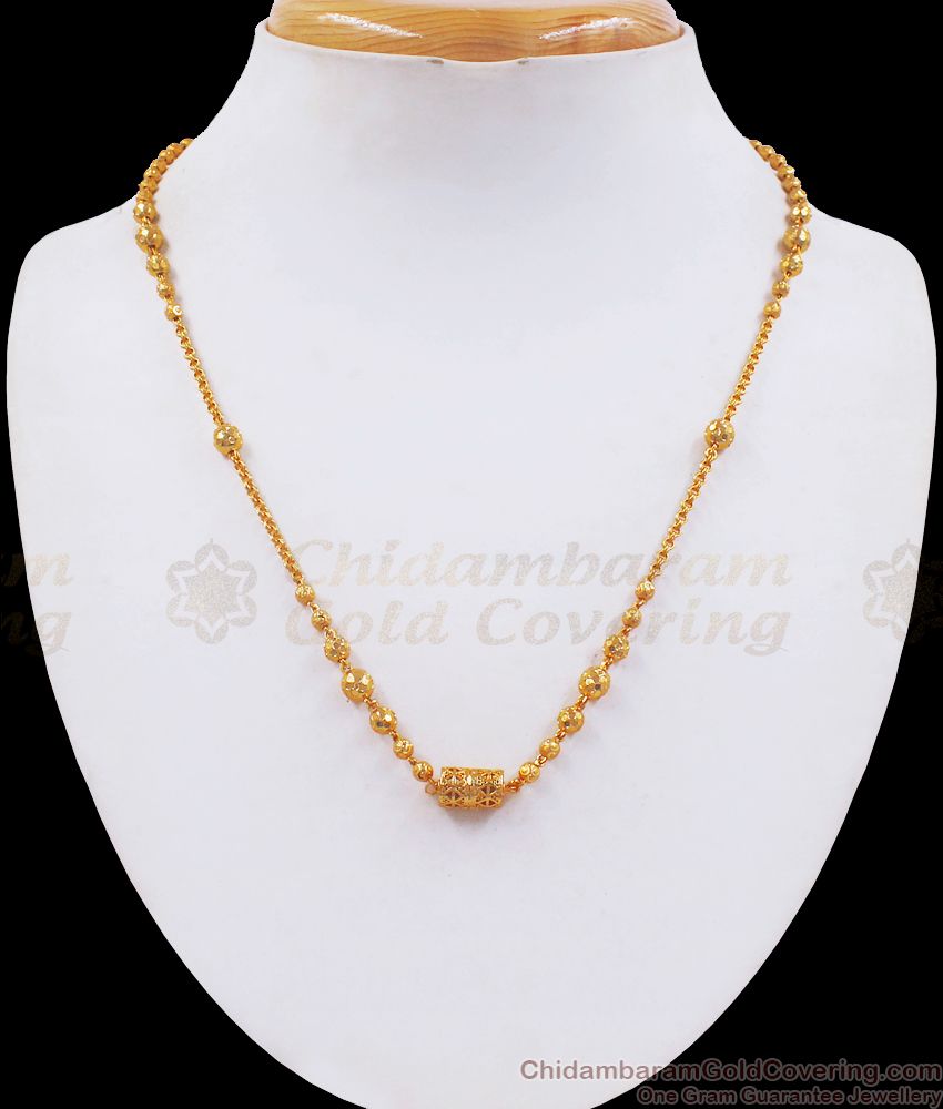Stylish Gold Beaded Small Dollar Chain 1 Gram Jewelry SMDR708