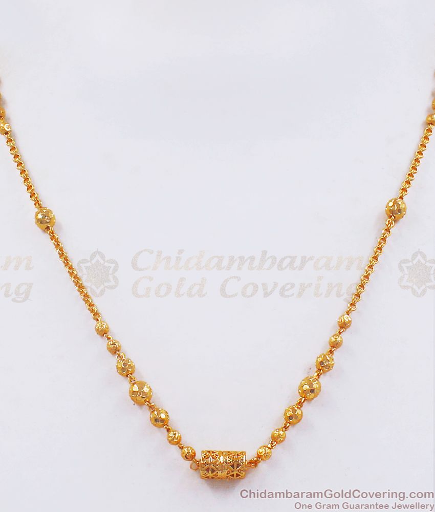 Stylish Gold Beaded Small Dollar Chain 1 Gram Jewelry SMDR708