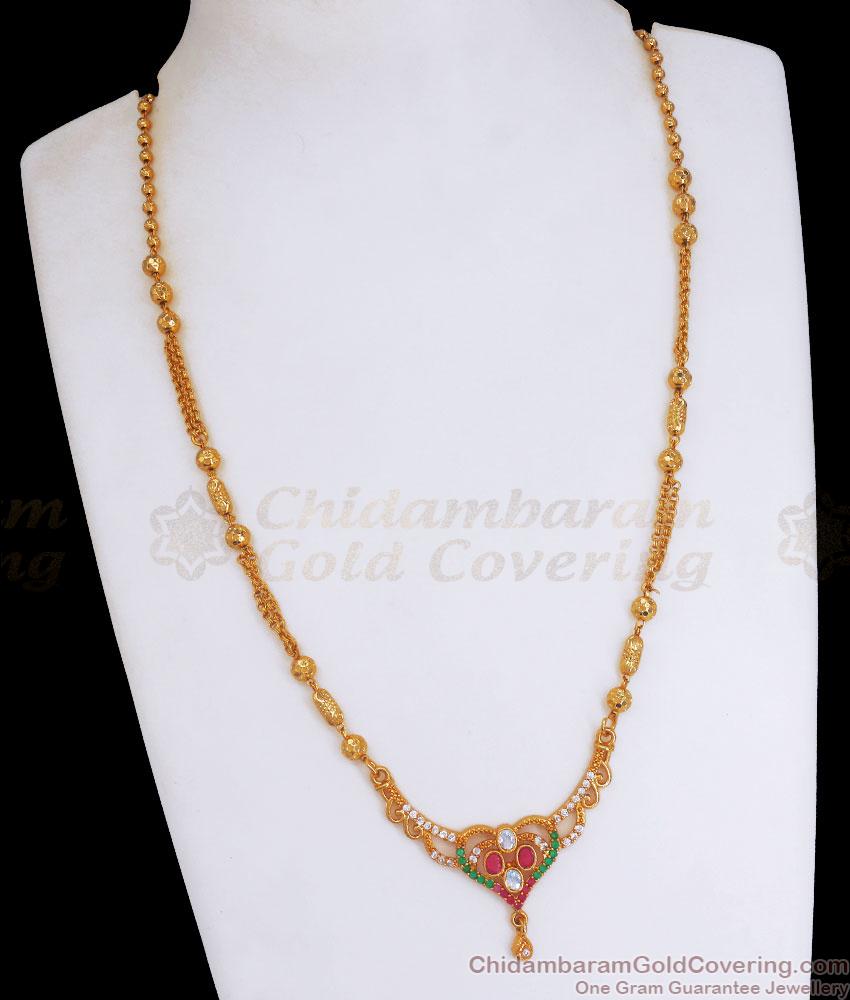 Attractive 2 Line Kemp Stone Gold Pendant Chain Shop Online SMDR710 Attractive 2 Line Kemp Stone Gold Pendant Chain Shop Online SMDR710
