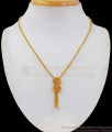 Daily Wear Gold Chain Pendant Single White Stone SMDR714