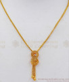 Daily Wear Gold Chain Pendant Single White Stone SMDR714