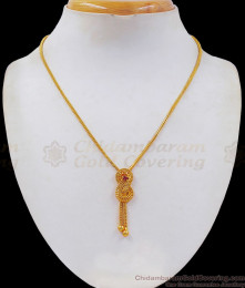 Daily Wear One Gram Gold Chain Pendant Ruby Stone SMDR715 Daily Wear One Gram Gold Chain Pendant Ruby Stone SMDR715