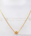 Stunning Full White Stone Pendant Gold Chain SMDR718