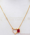 Lovable Ruby Stone Pendant Gold Chain Office and College Wear SMDR719