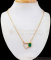 Trendy Office Wear Emerald Stone Pendant Gold Chain SMDR720