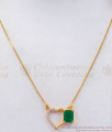 Trendy Office Wear Emerald Stone Pendant Gold Chain SMDR720