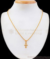 Traditional Cross Symbol Christian Pendant Gold Chain SMDR724