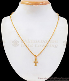 Traditional Cross Symbol Christian Pendant Gold Chain SMDR724 Traditional Cross Symbol Christian Pendant Gold Chain SMDR724